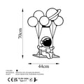 Astronot Balon Metal Duvar Panosu - Siyah