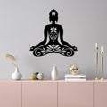 Buda Lotus Metal Duvar Panosu - Siyah