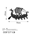 Viking Gemisi Metal Duvar Panosu - Siyah
