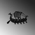 Viking Gemisi Metal Duvar Panosu - Siyah