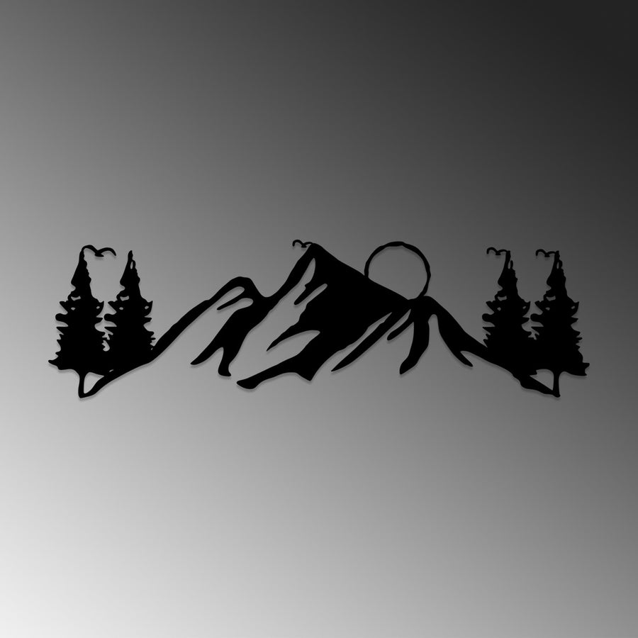 Dag Panorama Metal Duvar Panosu - Siyah