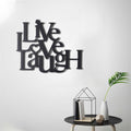 Live Love Laugh Yazili Metal Duvar Panosu - Siyah