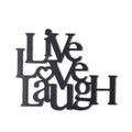 Live Love Laugh Yazili Metal Duvar Panosu - Siyah