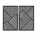 Geometrik Dağ Metal Duvar Panosu 2li Set - Siyah