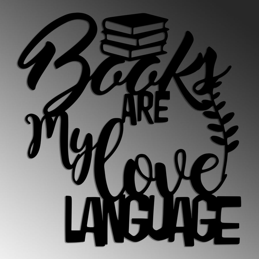 Books Are My Love Language Yazili Metal Duvar Panosu - Siyah