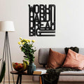 Work Hard Dream Big Art Deco Metal Duvar Panosu - Siyah