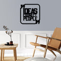 Ideas Connect People Cerceveli Metal Duvar Panosu - Siyah