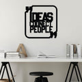 Ideas Connect People Cerceveli Metal Duvar Panosu - Siyah