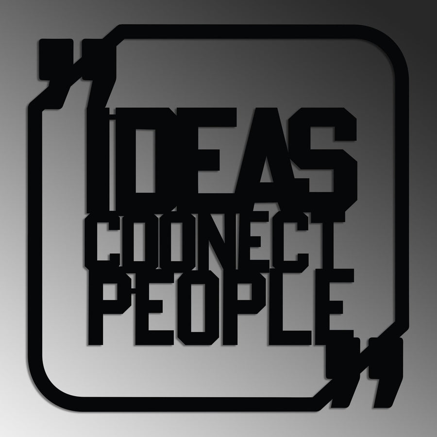 Ideas Connect People Cerceveli Metal Duvar Panosu - Siyah
