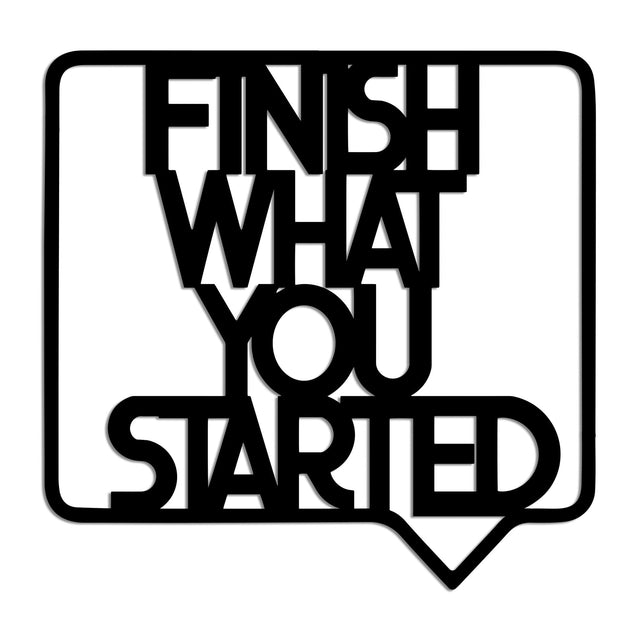Finish What You Started Balon Çerçeveli Metal Duvar Panosu - Siyah