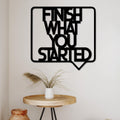 Finish What You Started Balon Çerçeveli Metal Duvar Panosu - Siyah