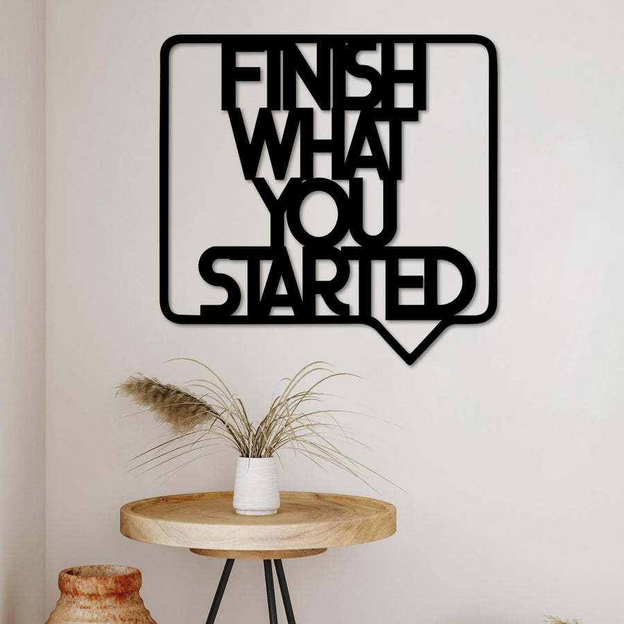 Finish What You Started Balon Çerçeveli Metal Duvar Panosu - Siyah
