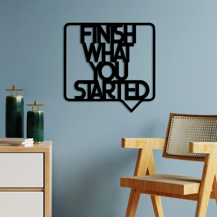 Finish What You Started Balon Çerçeveli Metal Duvar Panosu - Siyah