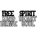 Free Spirit Kind Heart Brave Soul Metal Duvar Panosu - Siyah