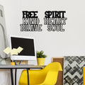 Free Spirit Kind Heart Brave Soul Metal Duvar Panosu - Siyah