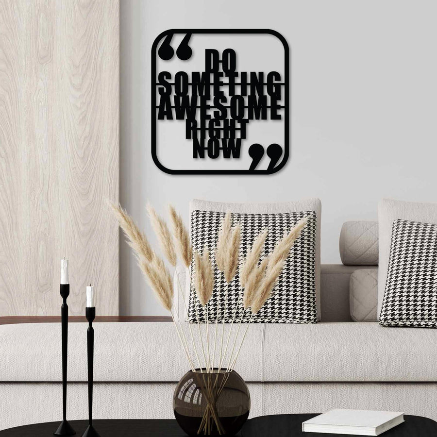 Do Something Awesome Yazılı Metal Duvar Panosu - Siyah