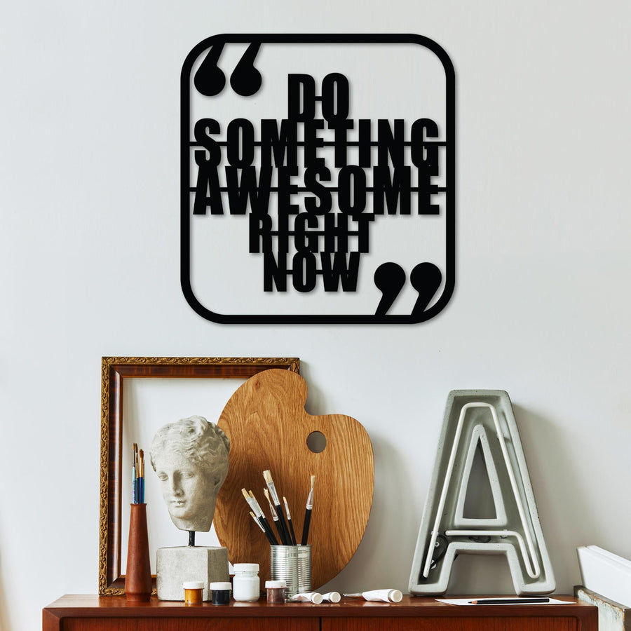 Do Something Awesome Yazılı Metal Duvar Panosu - Siyah