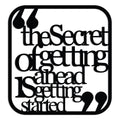 The Secret of Getting Ahead Yazılı Metal Duvar Panosu - Siyah