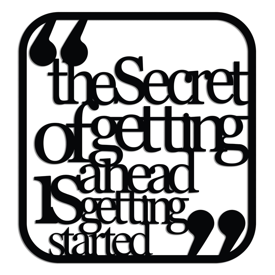 The Secret of Getting Ahead Yazılı Metal Duvar Panosu - Siyah