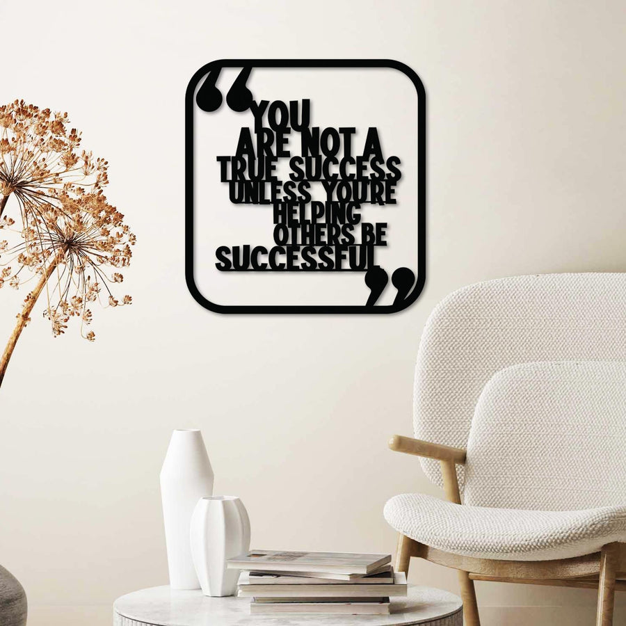 You Are Not a True Success Yazılı Metal Duvar Panosu - Siyah
