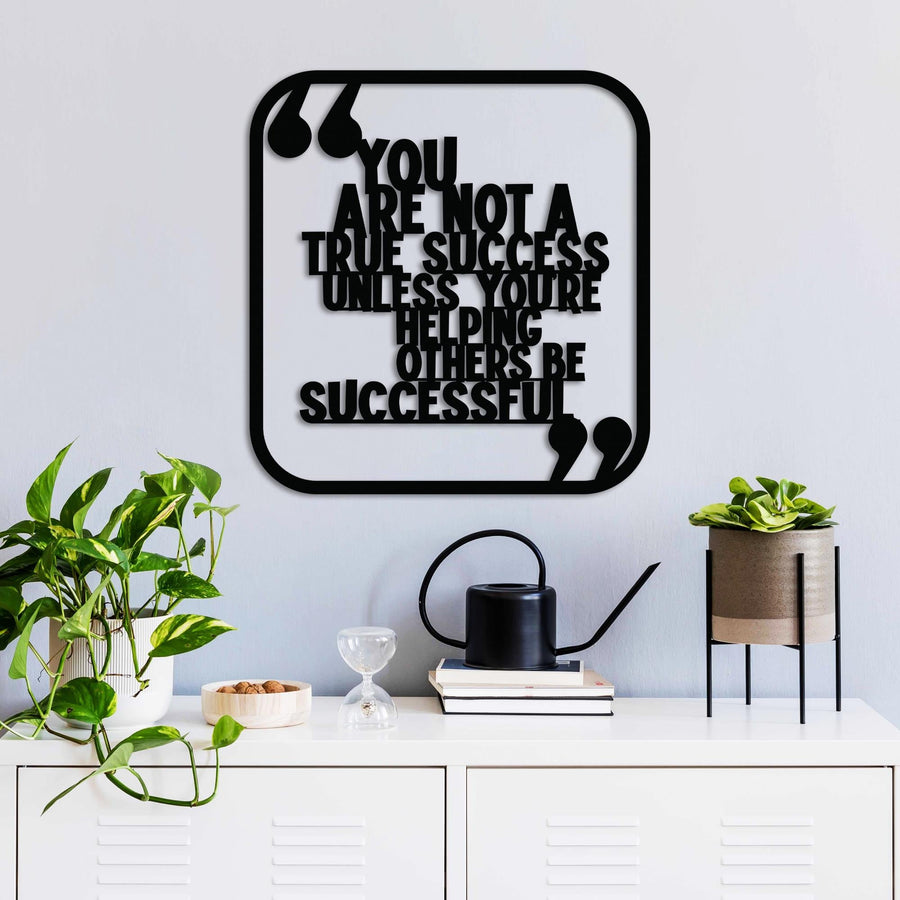 You Are Not a True Success Yazılı Metal Duvar Panosu - Siyah