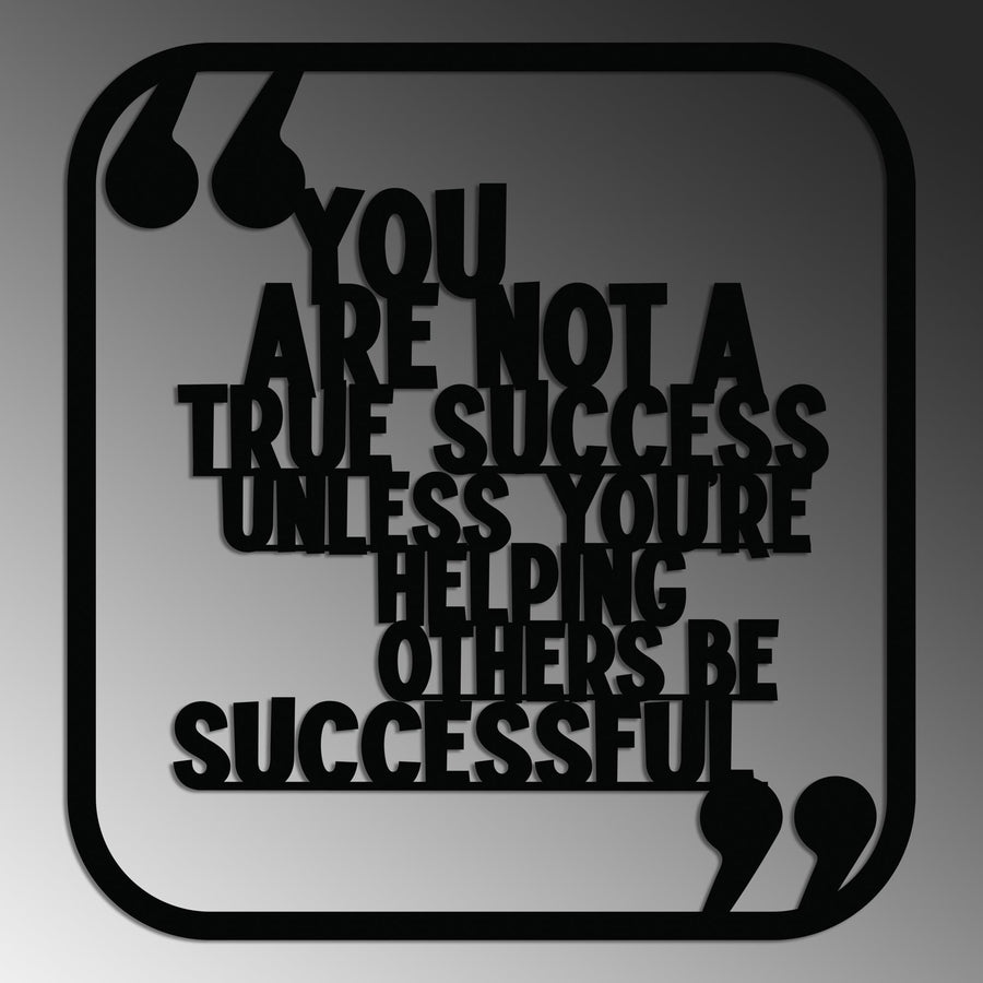 You Are Not a True Success Yazılı Metal Duvar Panosu - Siyah
