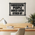 Successful People Yazılı Metal Duvar Panosu - Siyah