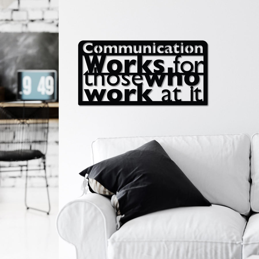 Communication Works Yazılı Metal Duvar Panosu - Siyah