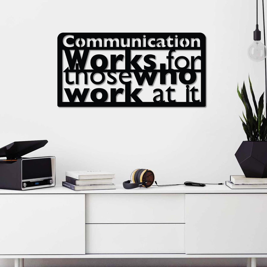 Communication Works Yazılı Metal Duvar Panosu - Siyah