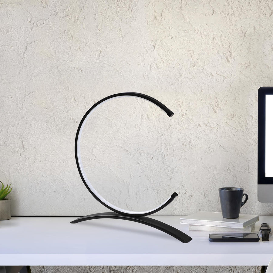 Halka LED Masa Lambası Metal - Siyah