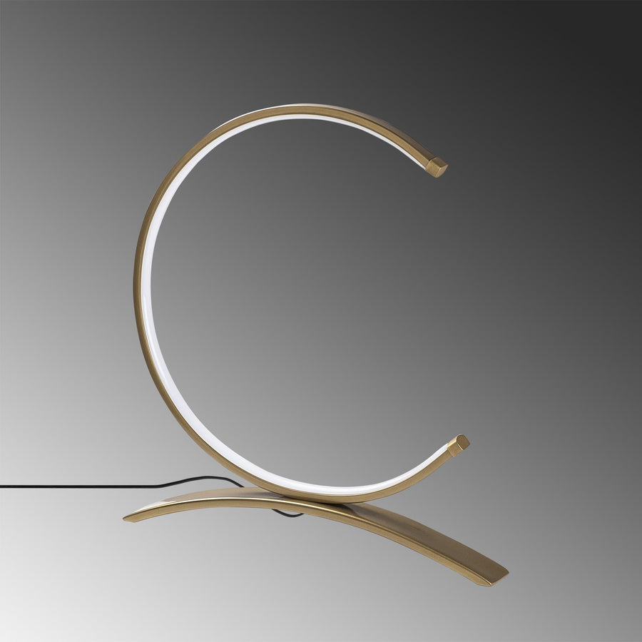 Halka LED Masa Lambası Metal - Altın