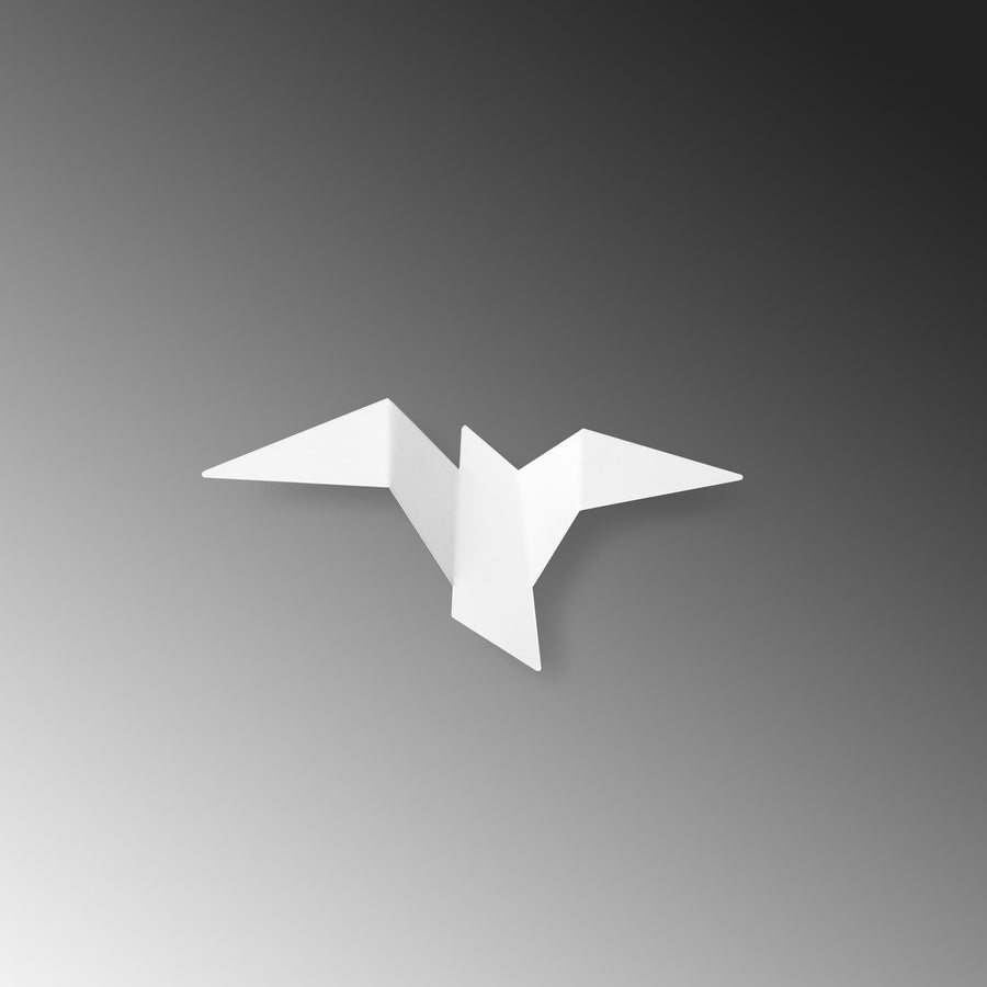 Origami Kuş Küçük Boy LED Aplik - Beyaz