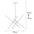 Sputnik Metal Avize Modern - Siyah