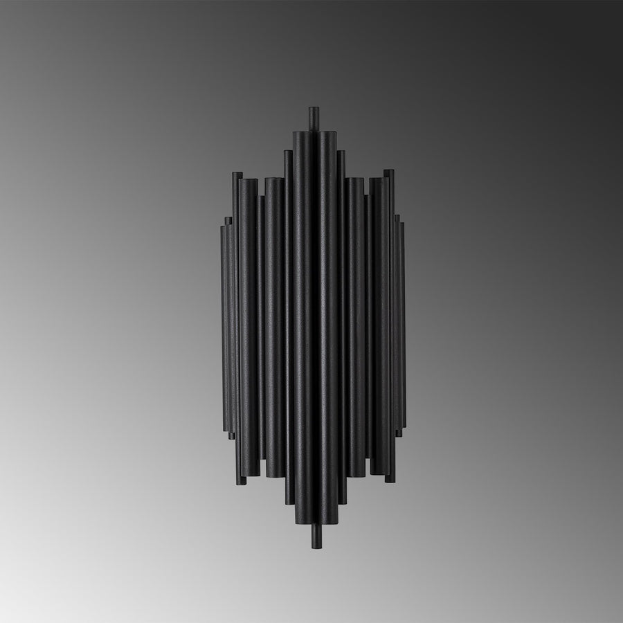 Boru Art Deco Tekli Aplik Modern - Siyah