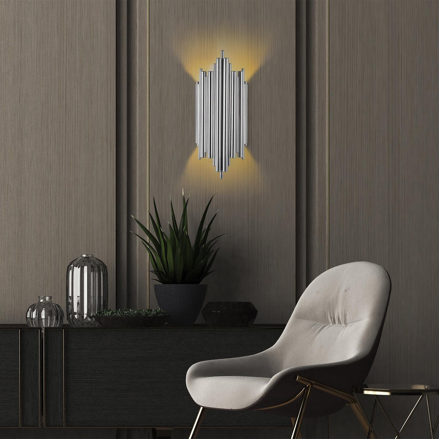 Boru Art Deco Tekli Aplik Modern - Gümüş