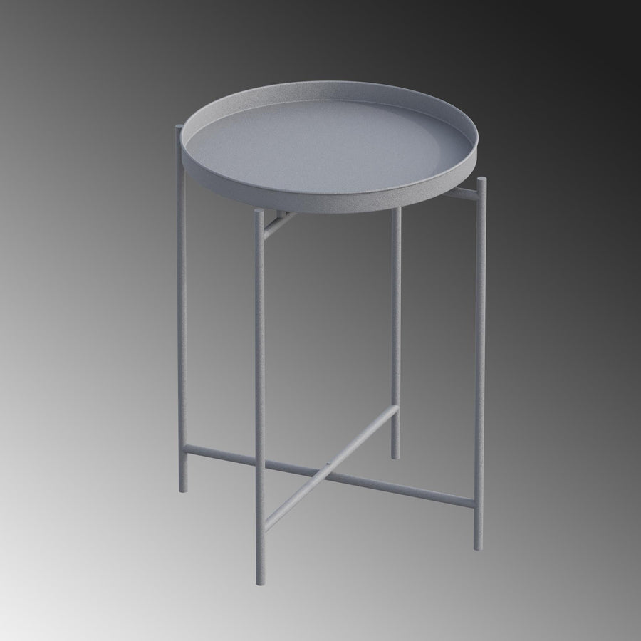 Yuvarlak Metal Tepsi Sehpa - Antrasit