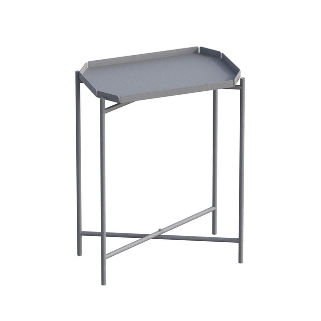 Gri Metal Tepsi Sehpa - Gri