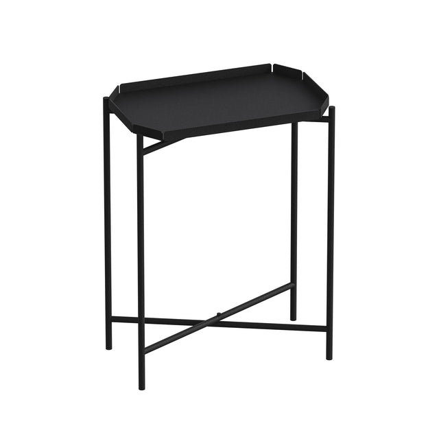 Sekizgen Metal Tepsi Sehpa - Siyah
