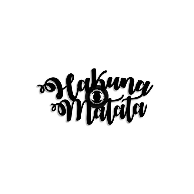 Hakuna Matata Yazılı Metal Duvar Apliği - Siyah