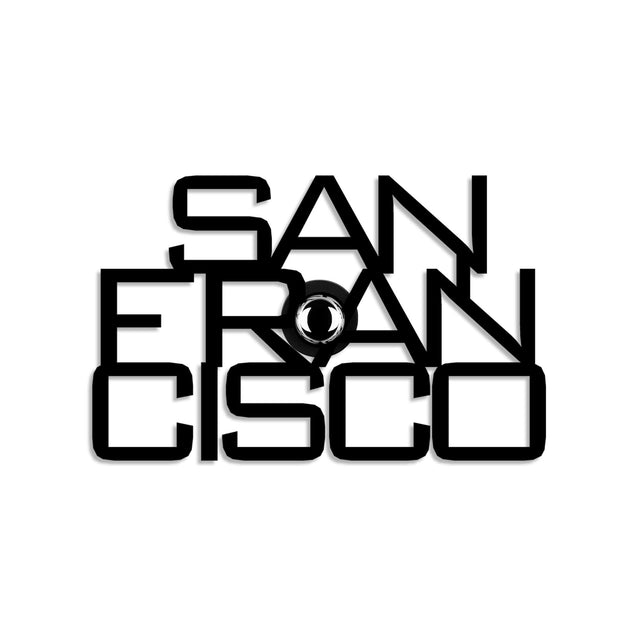 San Francisco Yazılı Metal Duvar Apliği - Siyah