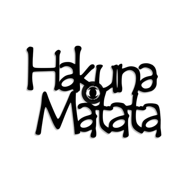 Hakuna Matata Yazılı Metal Duvar Apliki - Siyah