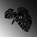 Monstera Yaprak Metal Duvar Apliki - Siyah