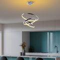 Spiralli LED Avize Metal 3 Halka - Gumus