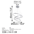 Spiralli LED Avize Metal 3 Halka - Gri