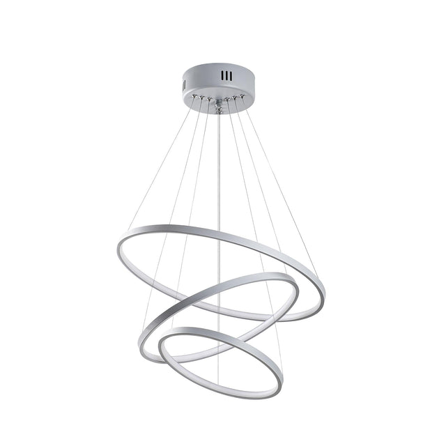 Spiralli LED Avize Metal 3 Halka - Gri