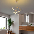 Spiralli LED Avize Metal 3 Halka - Altin