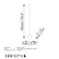 Modern LED Çubuk Aplik Metal - Siyah