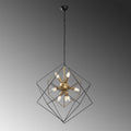 Geometrik Kafes Metal Avize 9'lu - Siyah