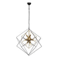 Geometrik Kafes Metal Avize 9'lu - Siyah
