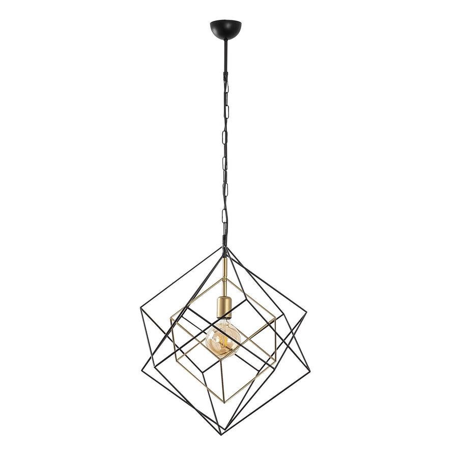 Geometrik Kafes Metal Avize 9'lu - Siyah
